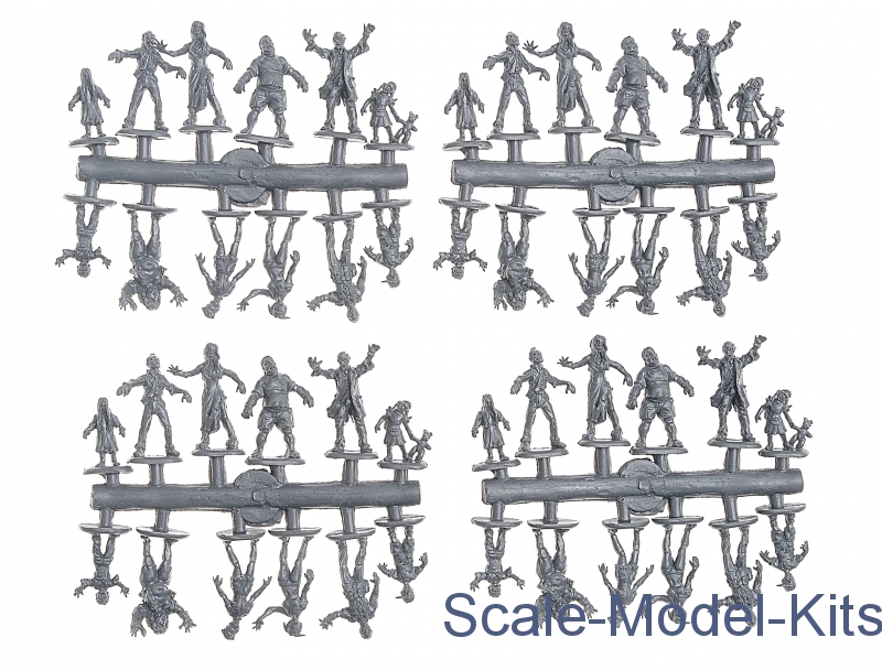 Zombies, set 1-Alliance plastic scale model kit in 1:72 scale
