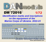 DAN72016 Decal: Identification marks and inscription on the equipment (Marine Corps of Ukraine 2022-2023)