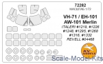 Decals / Mask: Mask for EH-101/AW-101 TTI / VH-71/ Merlin HC.3 / HMA 1 and wheels masks, KV Models, Scale 1:72
