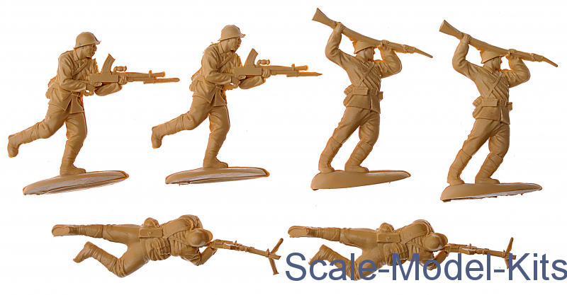MARS 1/72 Japanese Soldiers Japan Army Men 10PCs Figures WWII Infantry 