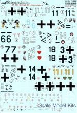 Decals / Mask: Decal for Bf109G "High Altitude Aces", Print Scale, Scale 1:72