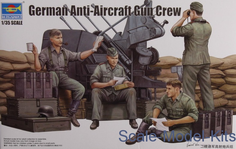 Trumpeter - German Anti-Aircraft Gun Crew - plastic scale model kit in ...