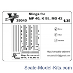 Vmodels35045 Photoetched set of details Slings for MP 40, K 98, MG 42